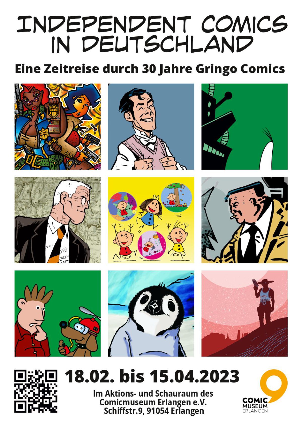Ausstellung 30 Jahre Gringo Comics im Aktions- und Schauraum Comicmuseum Verein Erlangen e.V.